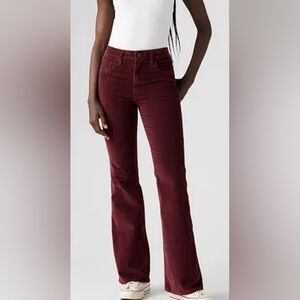Levi's 725 High Waisted Burgundy Slim Fit Bootcut